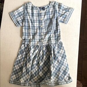 Girl’s Gap light blue plaid spring dress. Size S/P